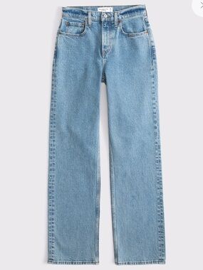 Abercrombie & Fitch Light Blue High-Rise Relaxed Jeans | 33 (16) short